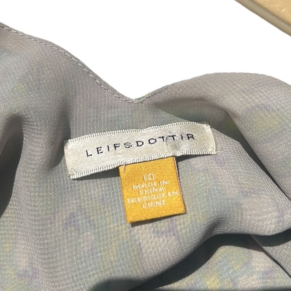 Antrhopologie Leifsdottir Birch Tree Silk Ruffle Dress Size 10 - Picture 8 of 10
